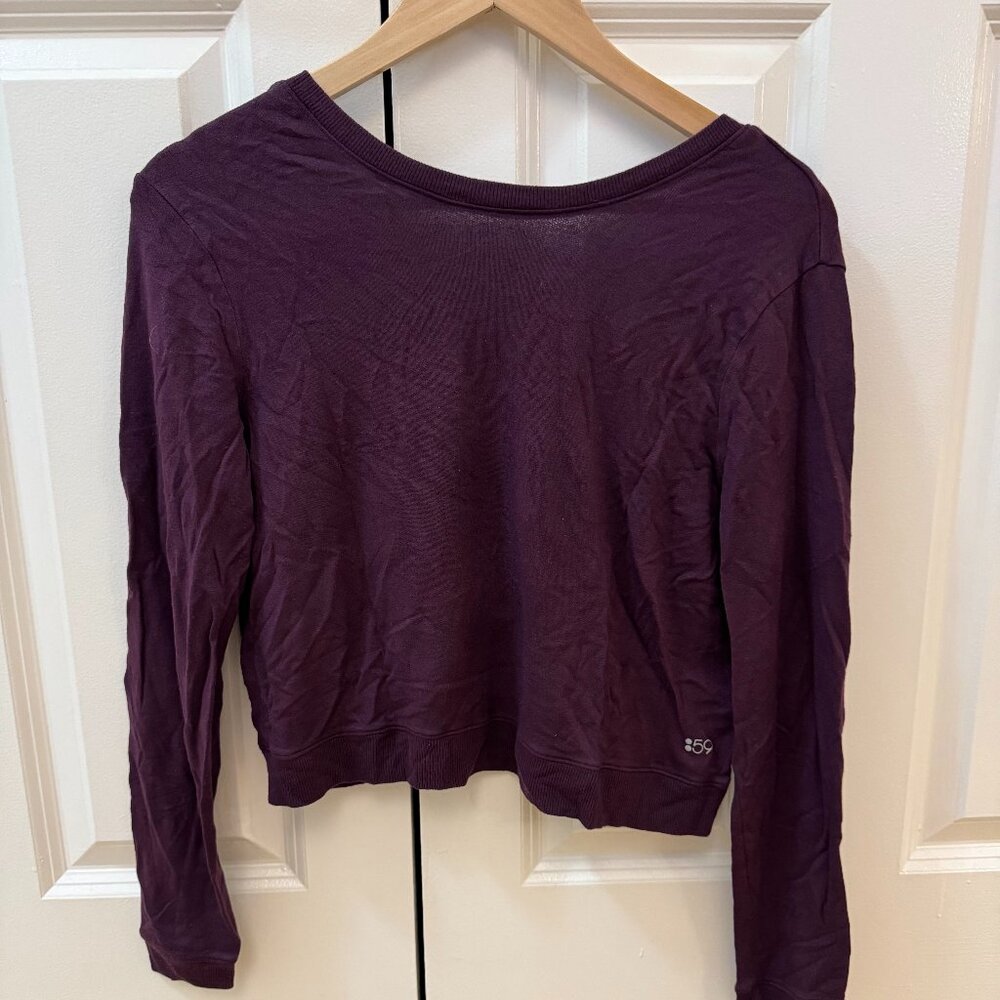 Splits59 Maroon Cropped V-Neck Sweatshirt Size XS (Back V-Neck)